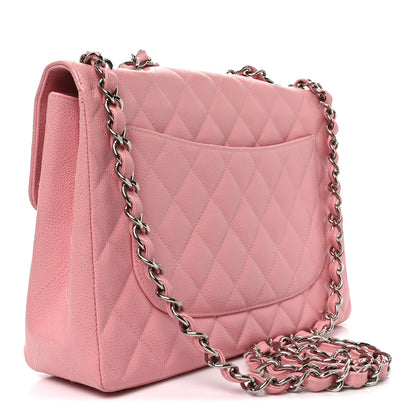 Chanel Caviar Quilted Jumbo Single Flap Pink 3 of 11