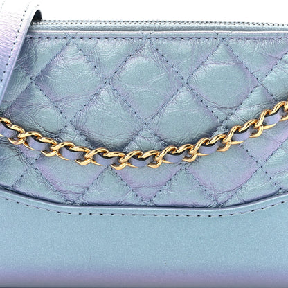 Chanel Iridescent Lambskin Calfskin Quilted Small Gabrielle Clutch With Chain Light Purple 11 of 14