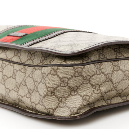 Gucci GG Plus Monogram Web Large Flap Messenger Bag Beige Dark Brown 12 of 13