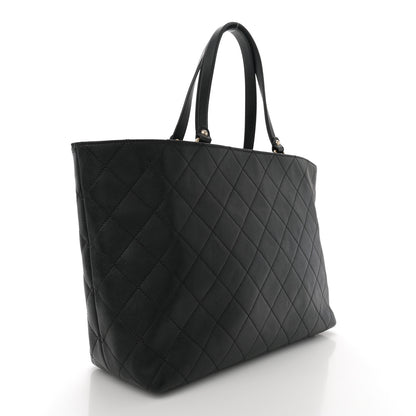 Chanel Sheepskin Caviar Quilted Large Shopping Tote Black 2 of 10