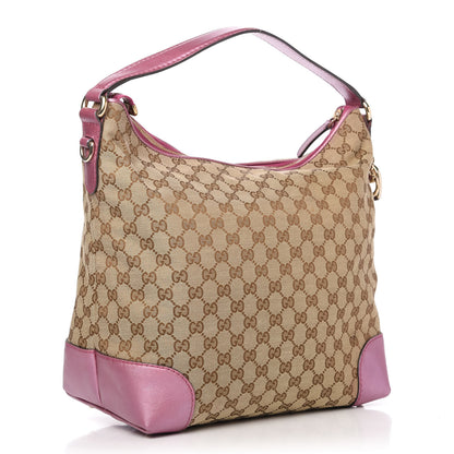 Gucci Monogram Medium Heart Bit Charm Hobo Pink 3 of 12