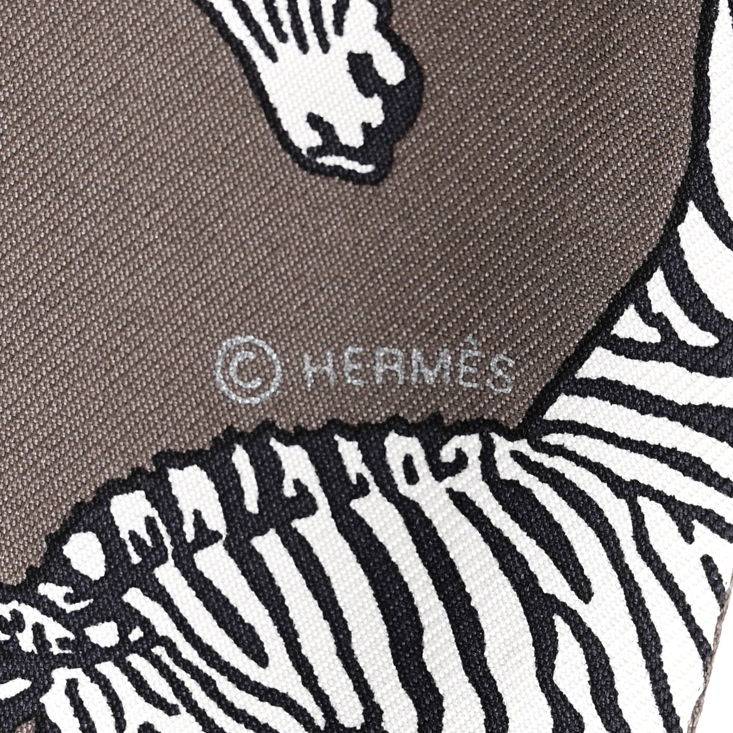 Silk Les Zebres Twilly Gris Taupe Black White