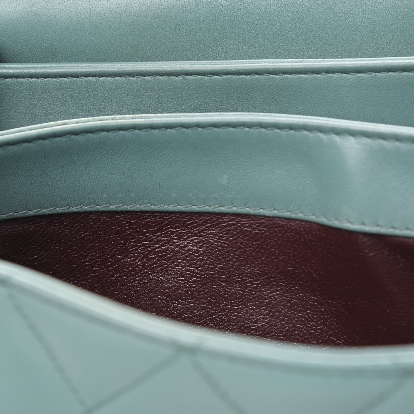 Lambskin Quilted Small Trendy CC Flap Dual Handle Bag Light Green