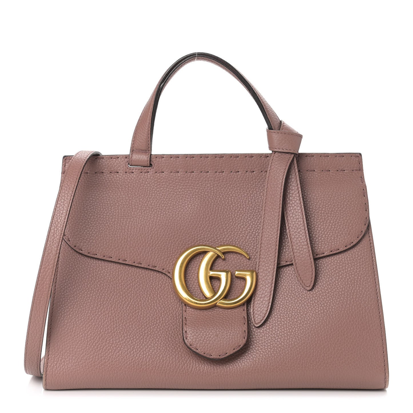 Calfskin Small GG Marmont Top Handle Bag Rosy Phard