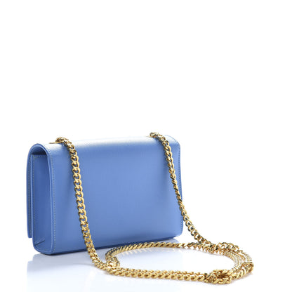 Saint Laurent Grain De Poudre Small Classic Monogram Kate Satchel Blue Clair 3 of 12