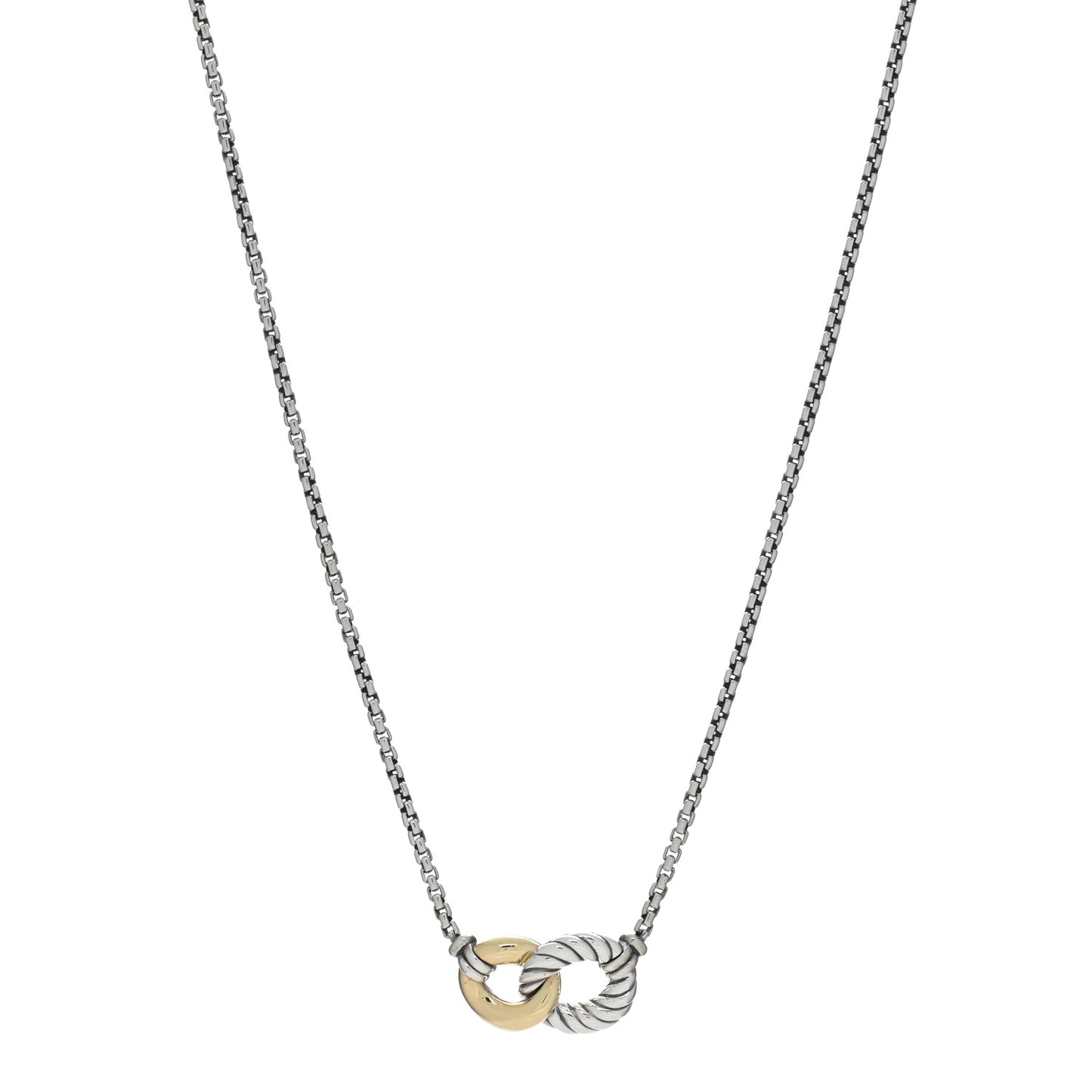 Sterling Silver 18K Yellow Gold Belmont Pendant Necklace