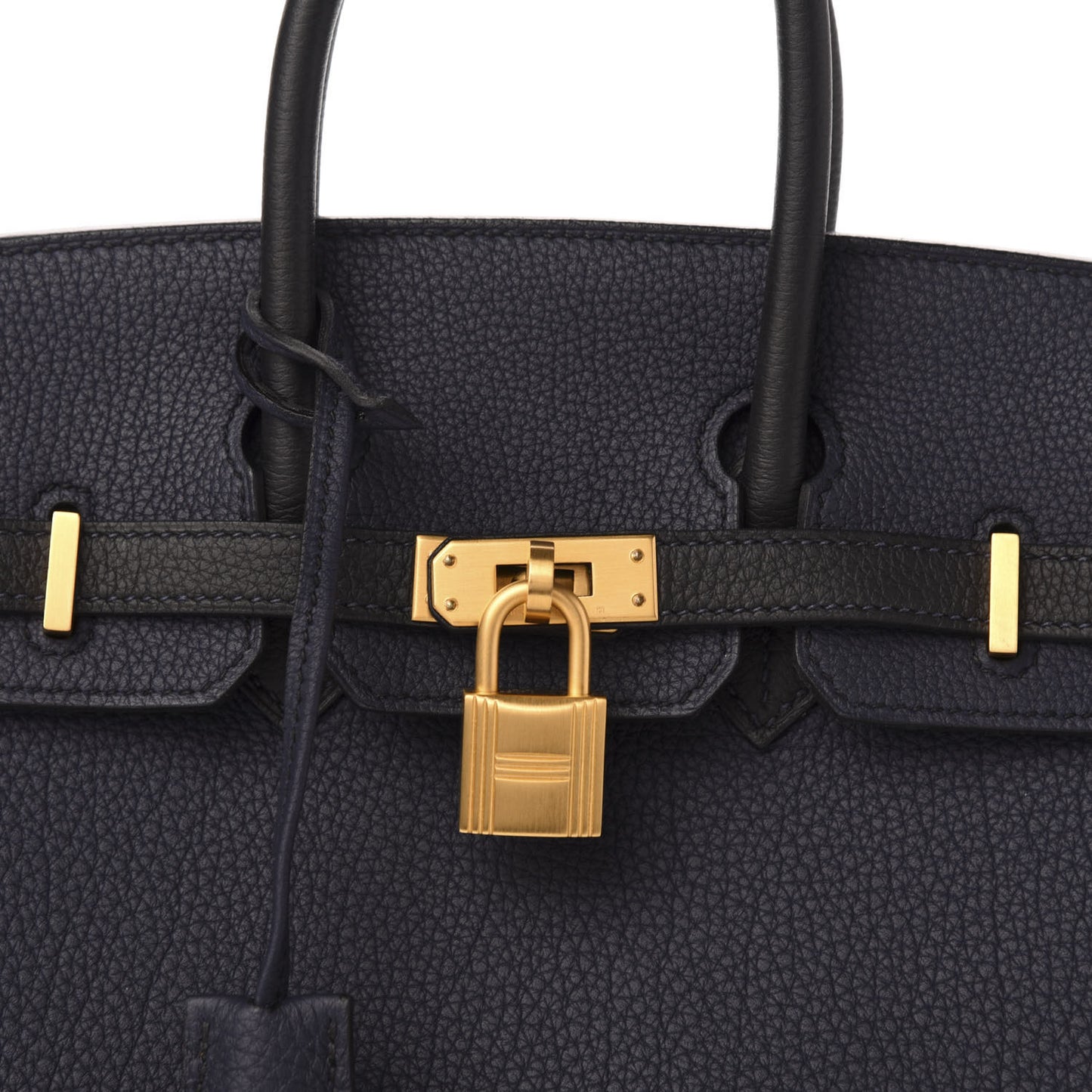 Togo Horseshoe Birkin 25 Bleu Nuit Black