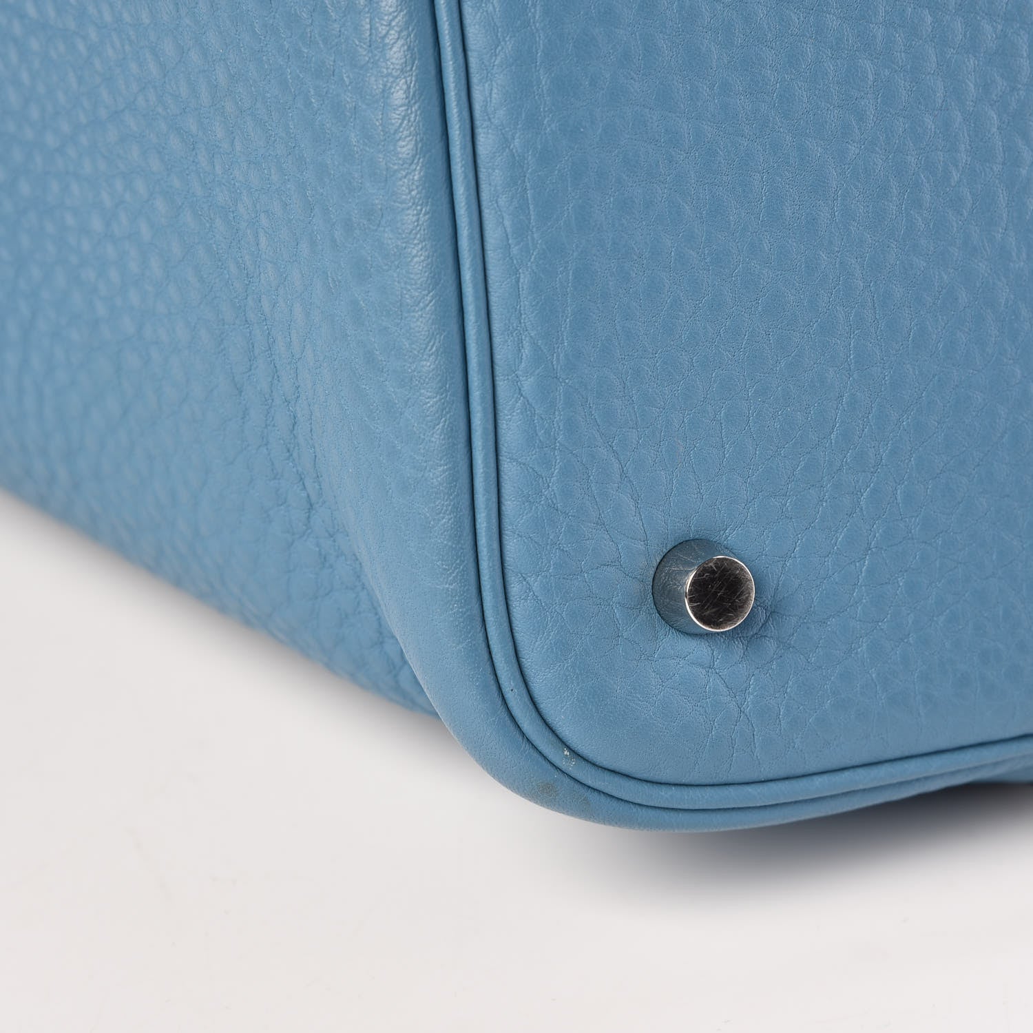Hermes Taurillon Clemence Picotin 22 MM Blue Jean 11 of 13