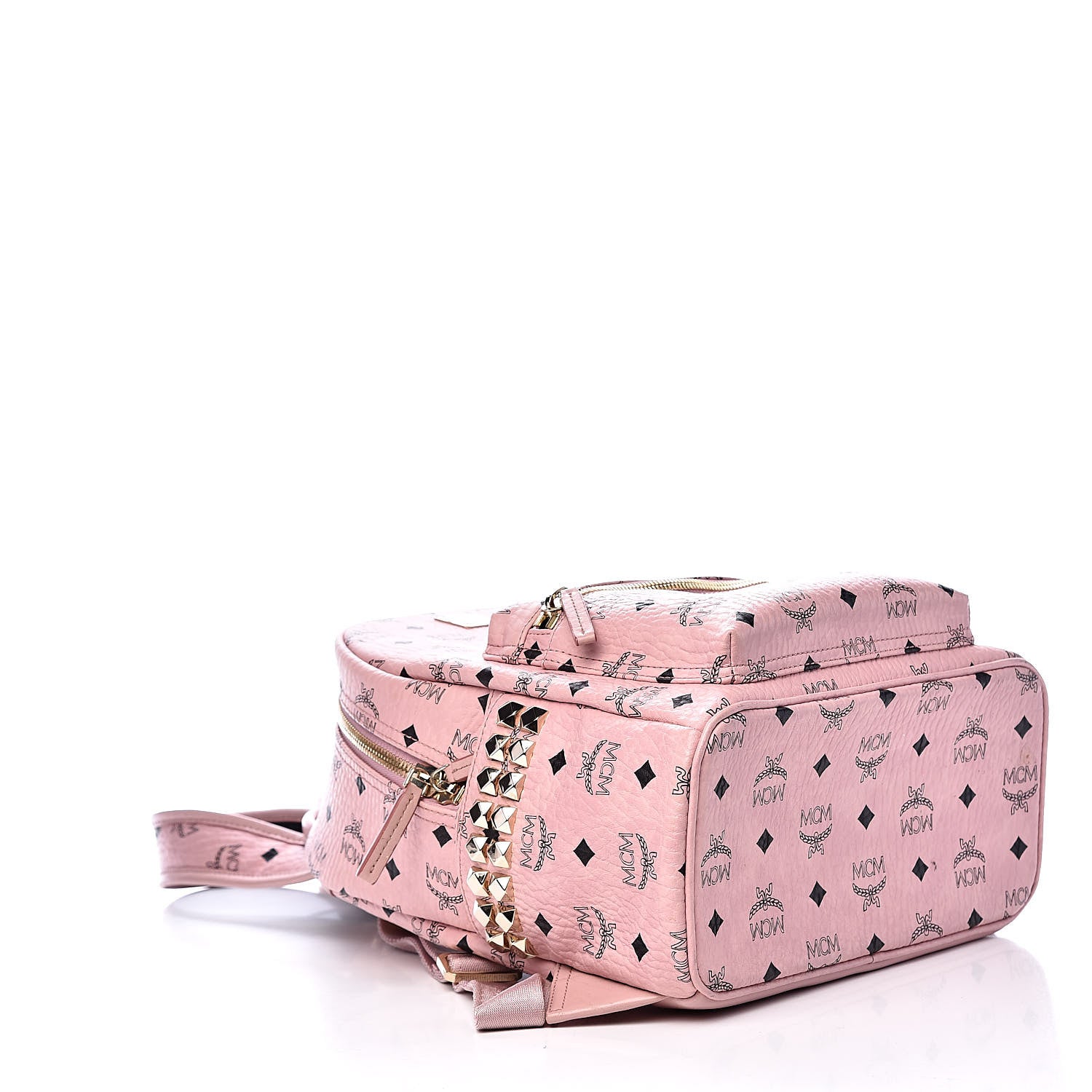 MCM Visetos Small Side Stud Stark Backpack Pink 4 of 12