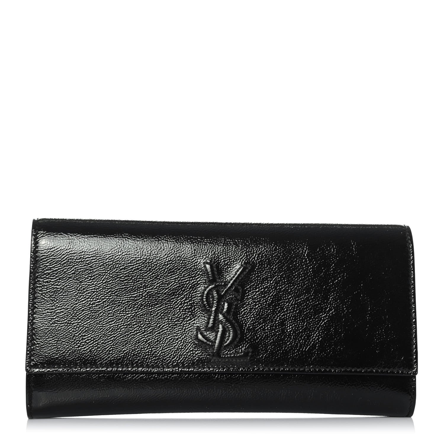 Saint Laurent Textured Patent Monogram Small Belle De Jour Clutch Black 1 of 4