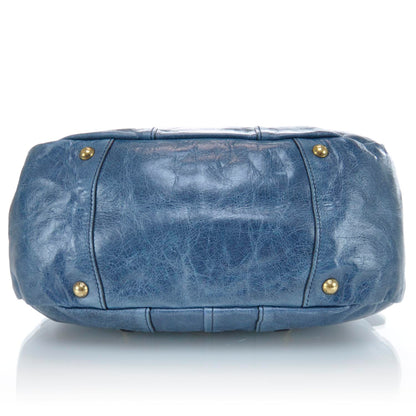 Prada Vitello Shine Hobo Denim 5 of 14
