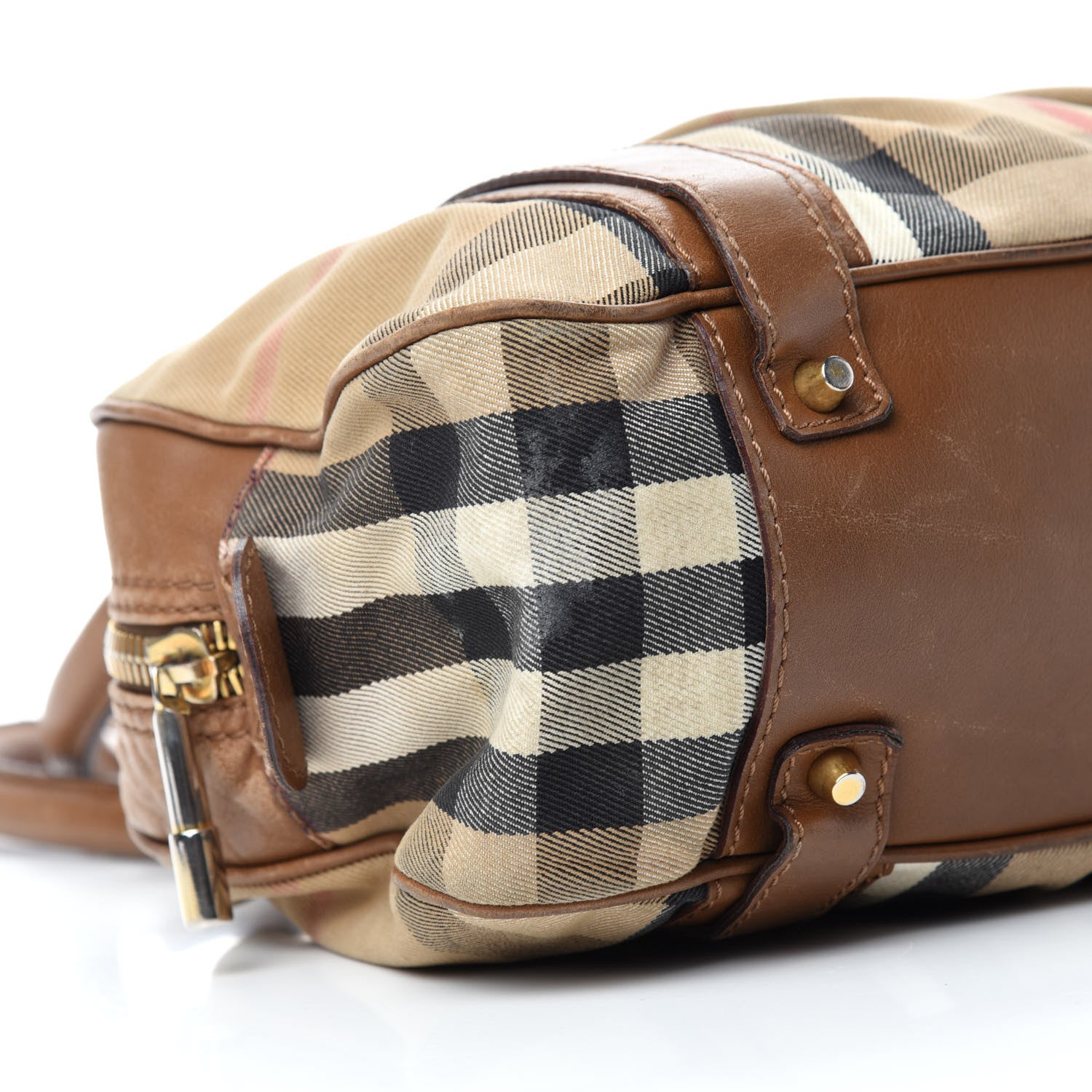 Burberry House Check Satchel Saddle Brown 6 of 15