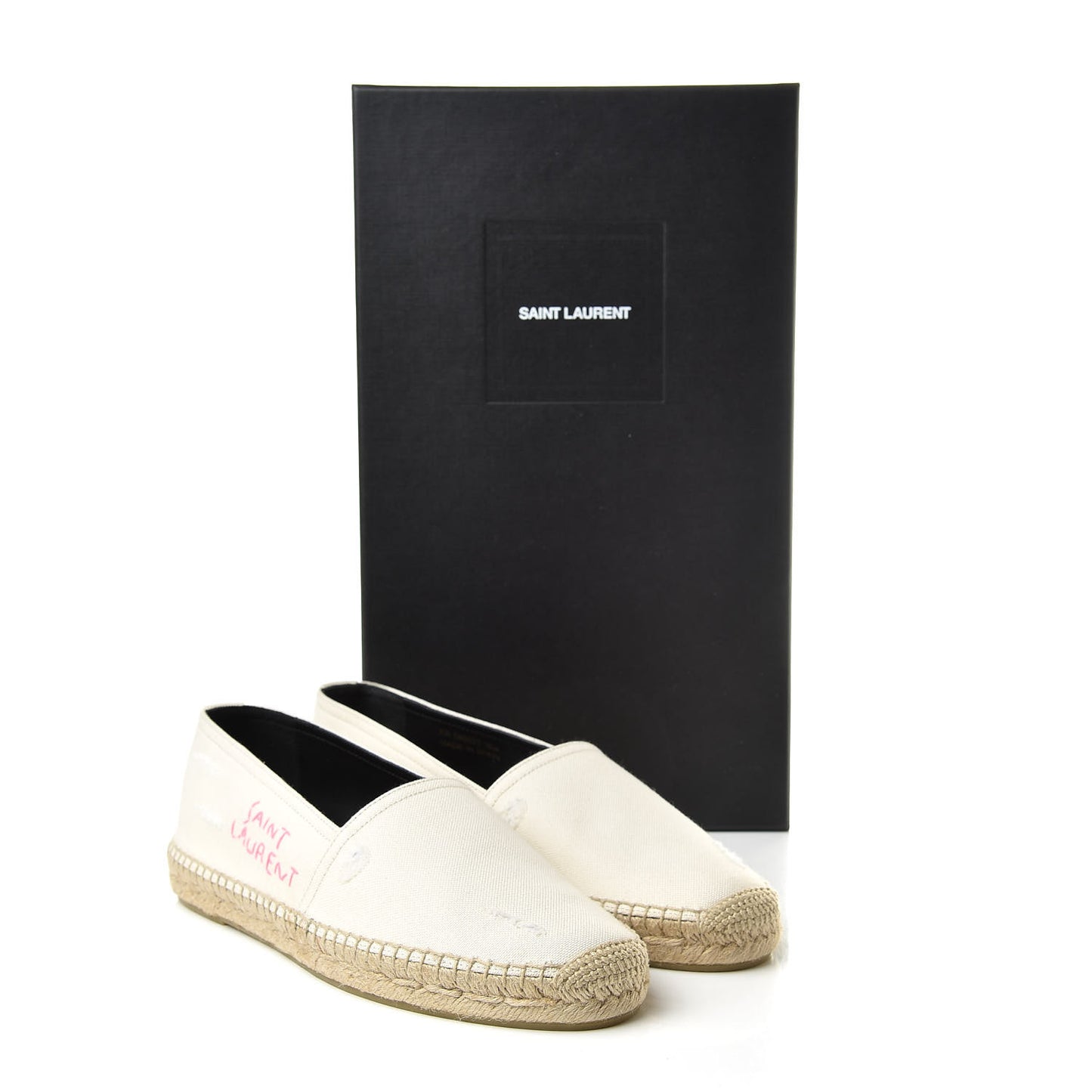Canvas Elba Logo Embroidered Espadrilles 39.5 Panna