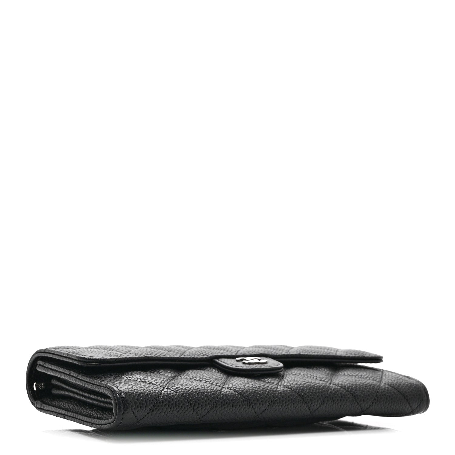Chanel Caviar Quilted Large Gusset Flap Wallet Black 4 of 10