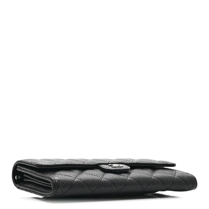 Chanel Caviar Quilted Large Gusset Flap Wallet Black 4 of 10