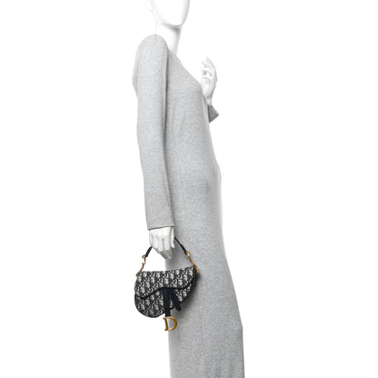 Christian Dior Oblique Mini Saddle Bag Blue 2 of 10