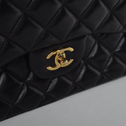 Chanel Lambskin Quilted Jumbo Double Flap Black 20 of 21