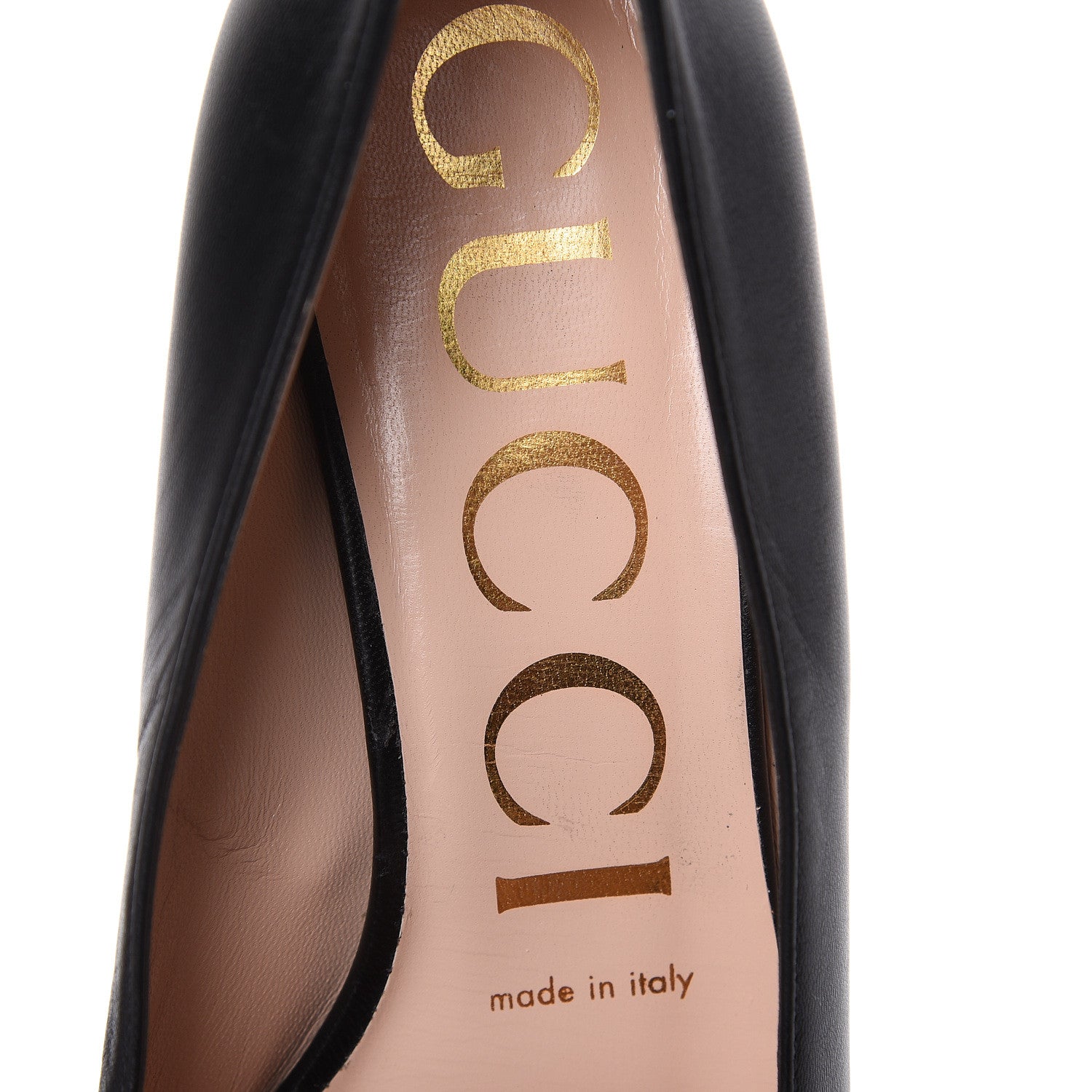 Gucci Malaga Kid Sylvie Web Chain Mid Heel Loafers 36.5 Black 10 of 15