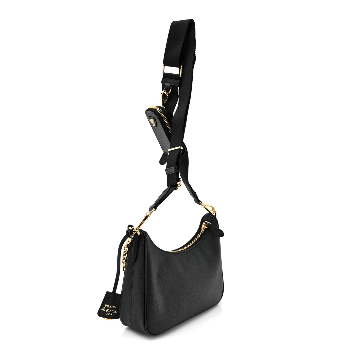 Saffiano Lux Re-Edition 2005 Shoulder Bag Black