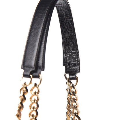 Saint Laurent Grain De Poudre Matelasse Chevron Monogram Shopping Bag Black 10 of 11