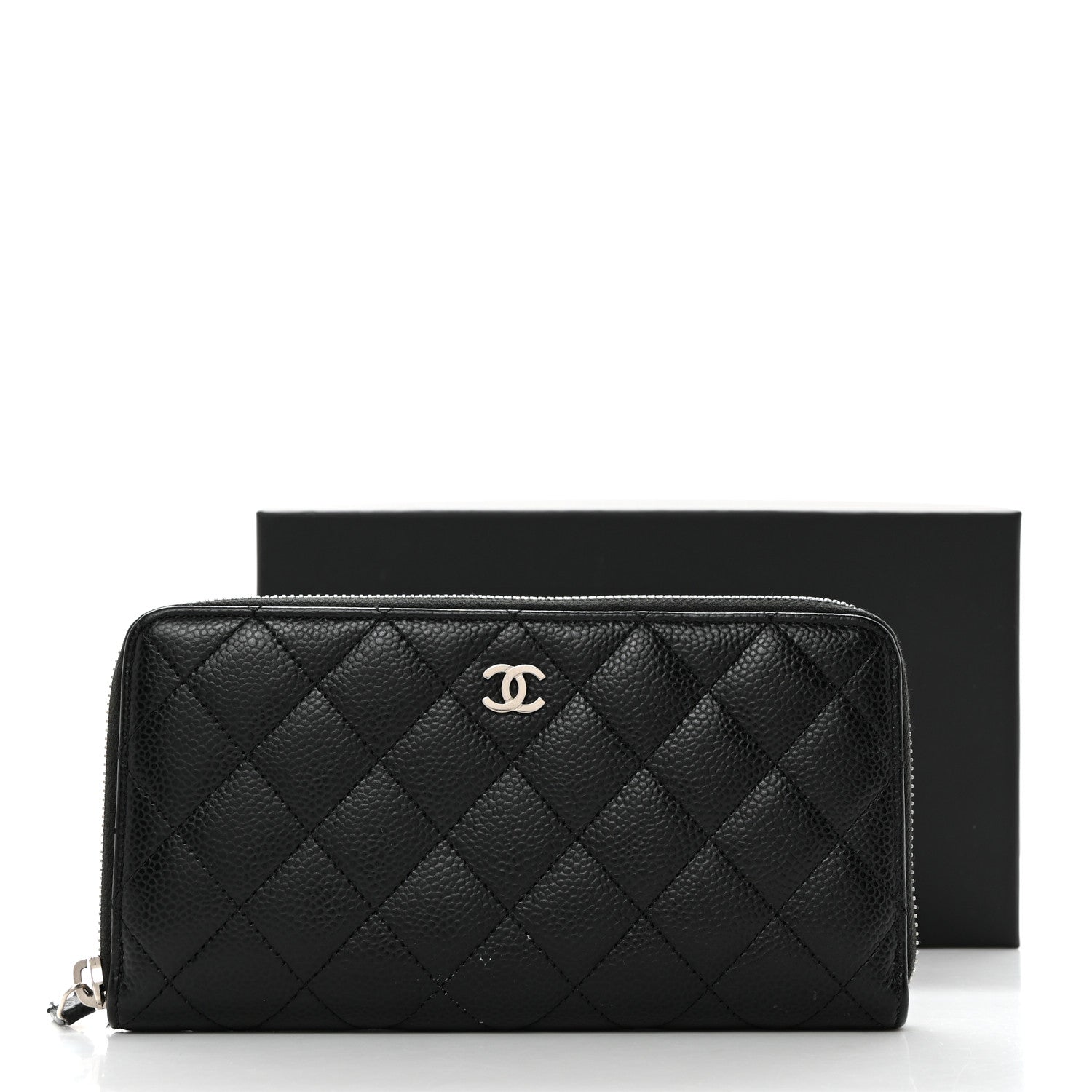 Chanel Caviar Quilted Large Gusset Zip Around Wallet Black 10 of 10