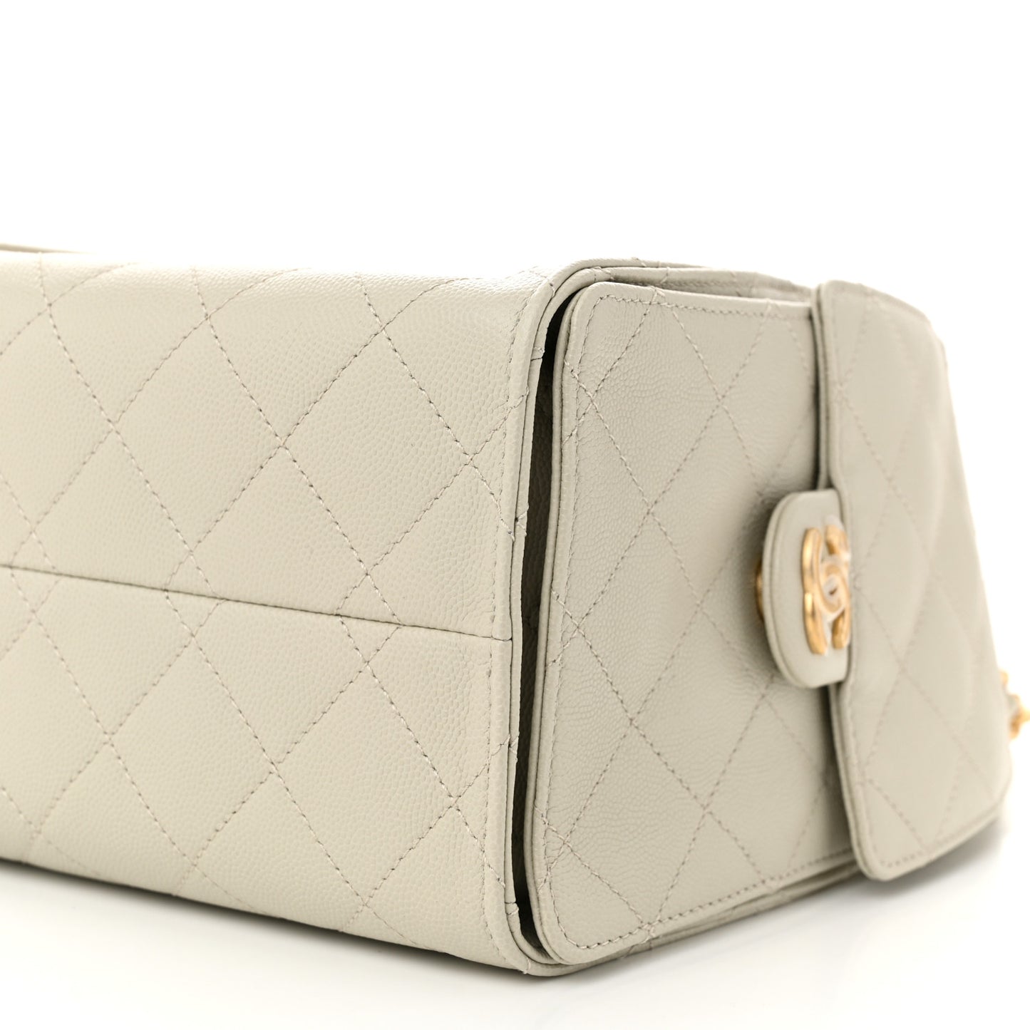 Caviar Quilted Small Chanel 25 Handbag Light Grey