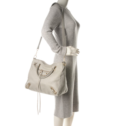 Balenciaga Chevre Gold Metallic Edge Hardware Velo Gris Perle 2 of 7