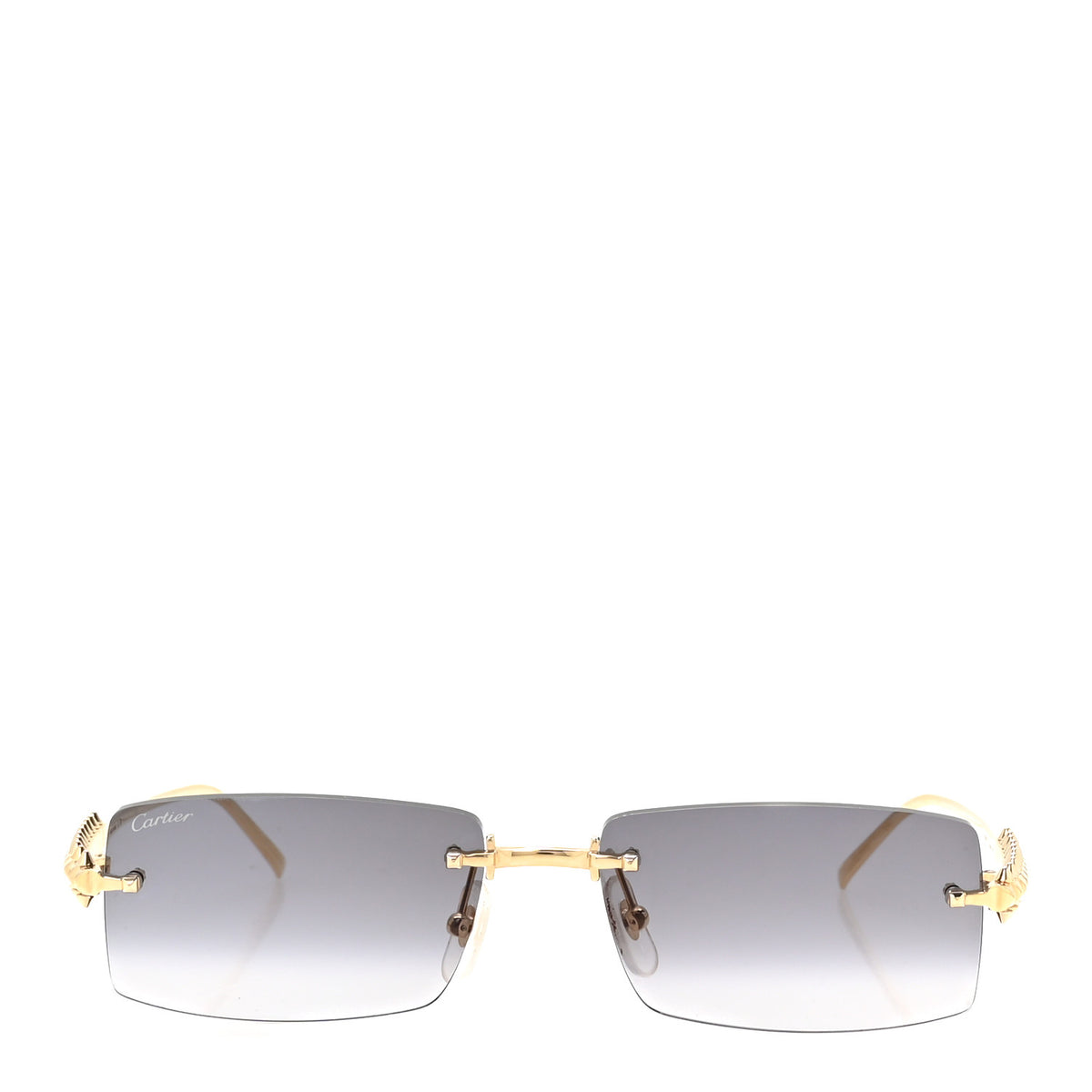 Clash De Cartier Rectangular Sunglasses CT0604S Smoke Gold
