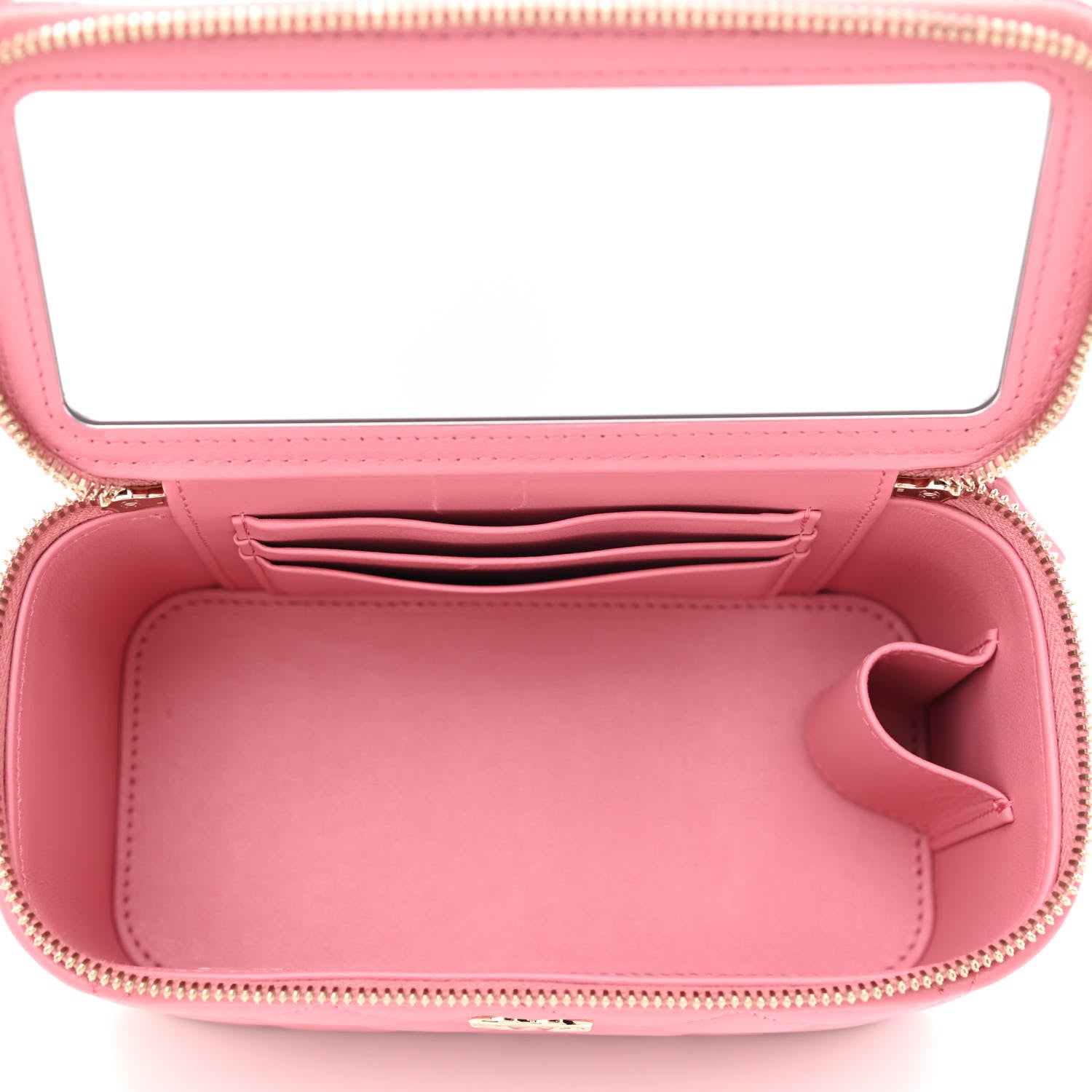 Chanel Lambskin Quilted Small Top Handle Vanity Case With Chain Dark Pink 4 of 10