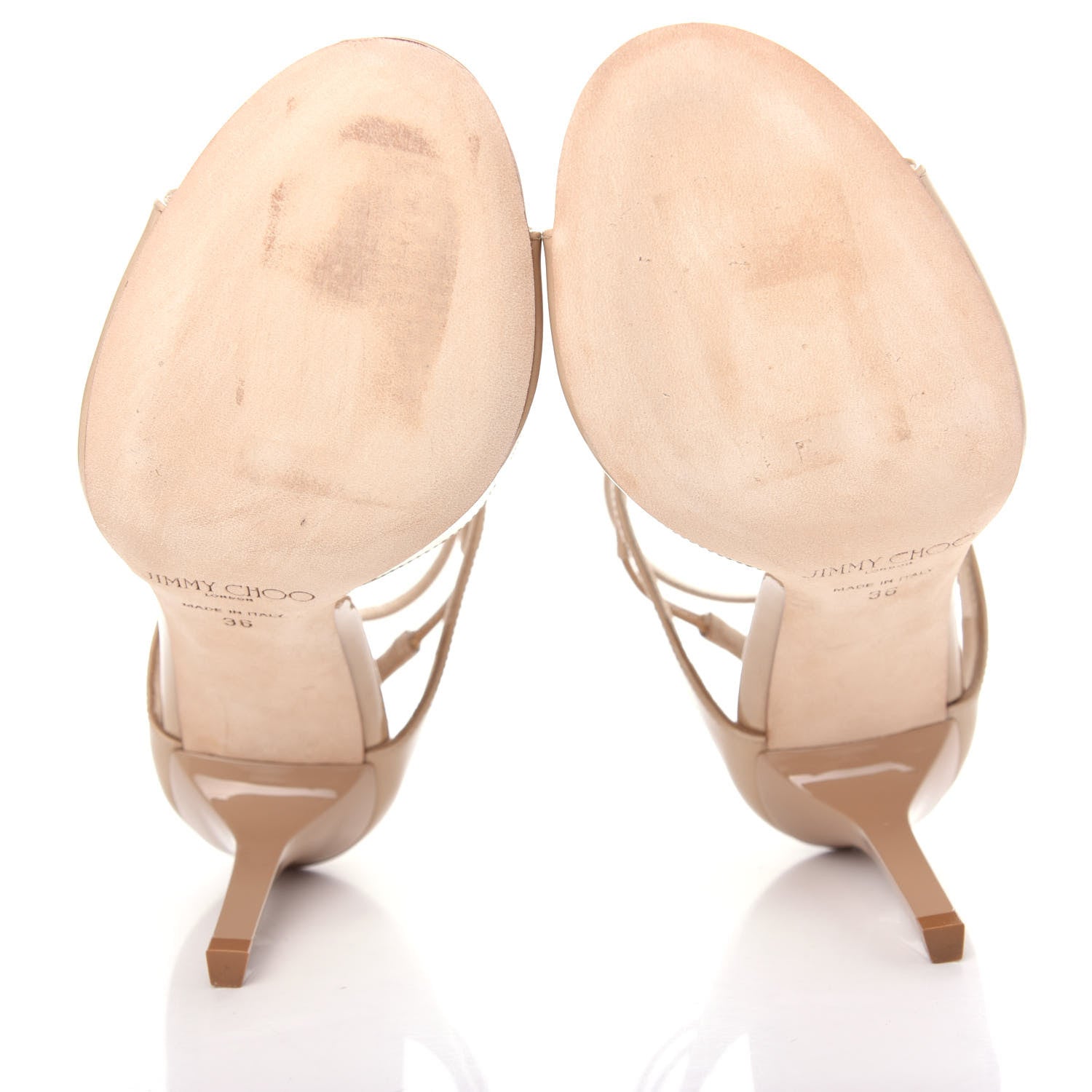 Jimmy Choo Patent Calfskin Lang Sandals 36 Sand 6 of 10
