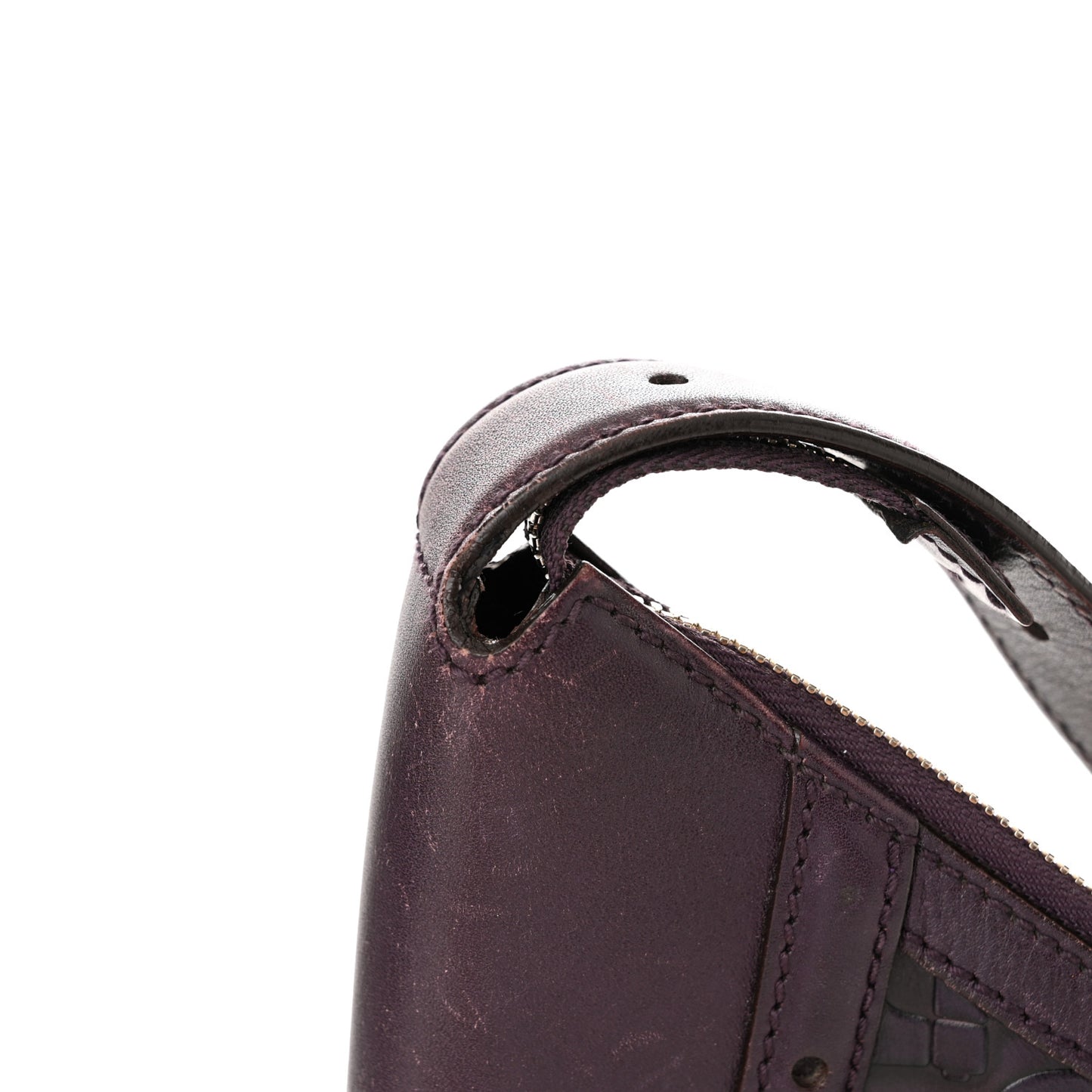 Calfskin Horsebit Embossed Glam Hobo Burgundy