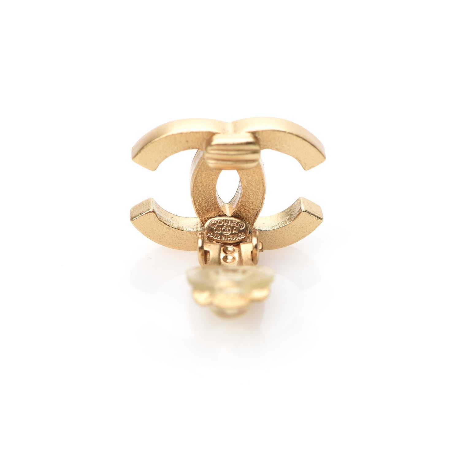 Chanel Enamel CC Clip On Earrings Gold Black 4 of 5