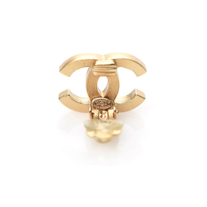 Chanel Enamel CC Clip On Earrings Gold Black 4 of 5