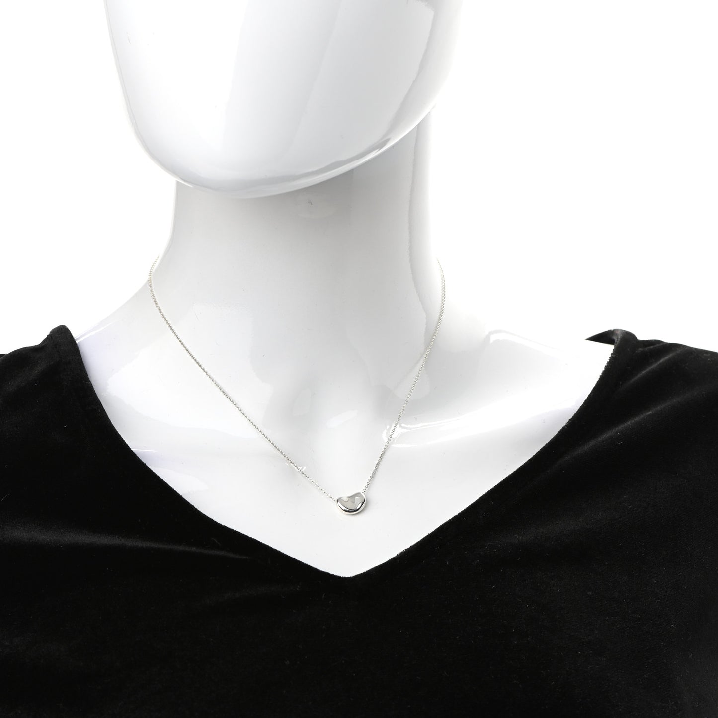 Sterling Silver 9mm Elsa Peretti Bean Pendant Necklace