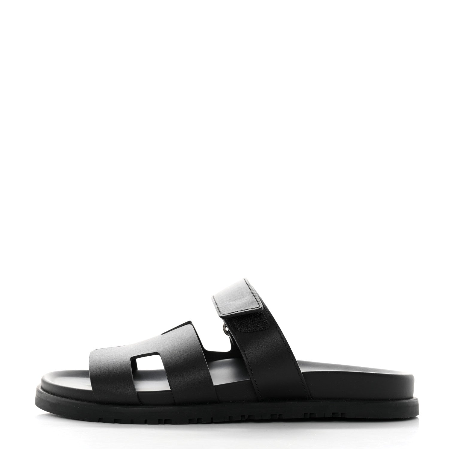 Hermes Calfskin Womens Chypre Sandals 39 Black 1 of 8