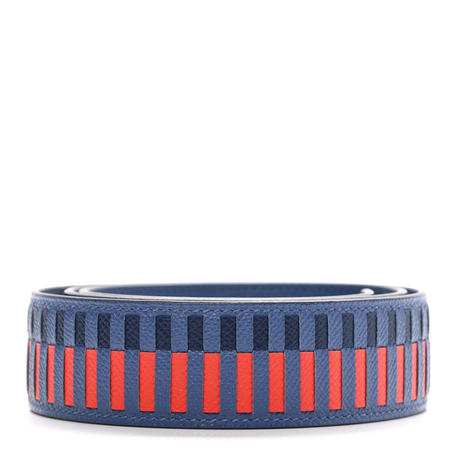 Hermes Epsom 40mm Tressage Shoulder Strap Bleu Brighton Capucine Bleu Saphir 2 of 5