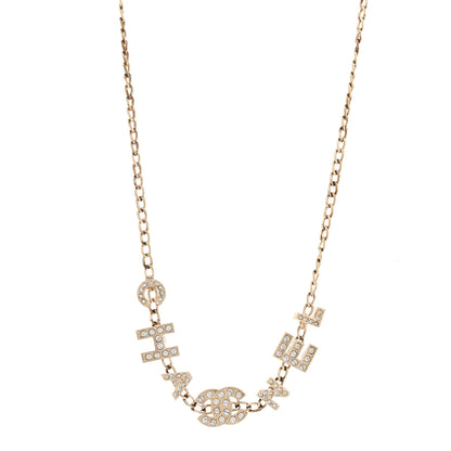 Chanel Crystal CC Letter Chain Necklace Gold Gold 1 of 6