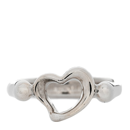 Tiffany Sterling Silver Elsa Peretti Open Heart Ring 50 5.5 1 of 6