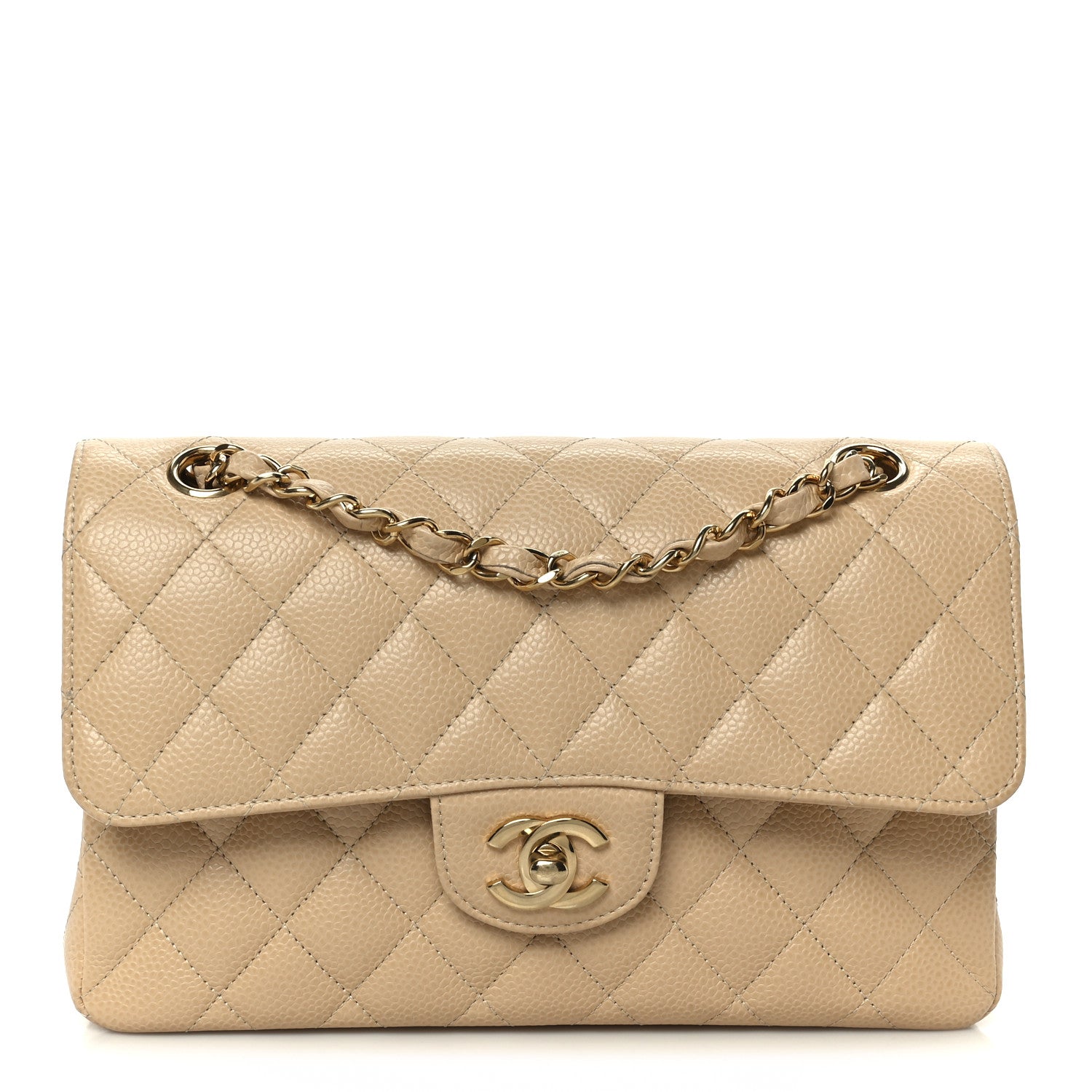 Chanel Caviar Quilted Small Double Flap Beige 1 of 11