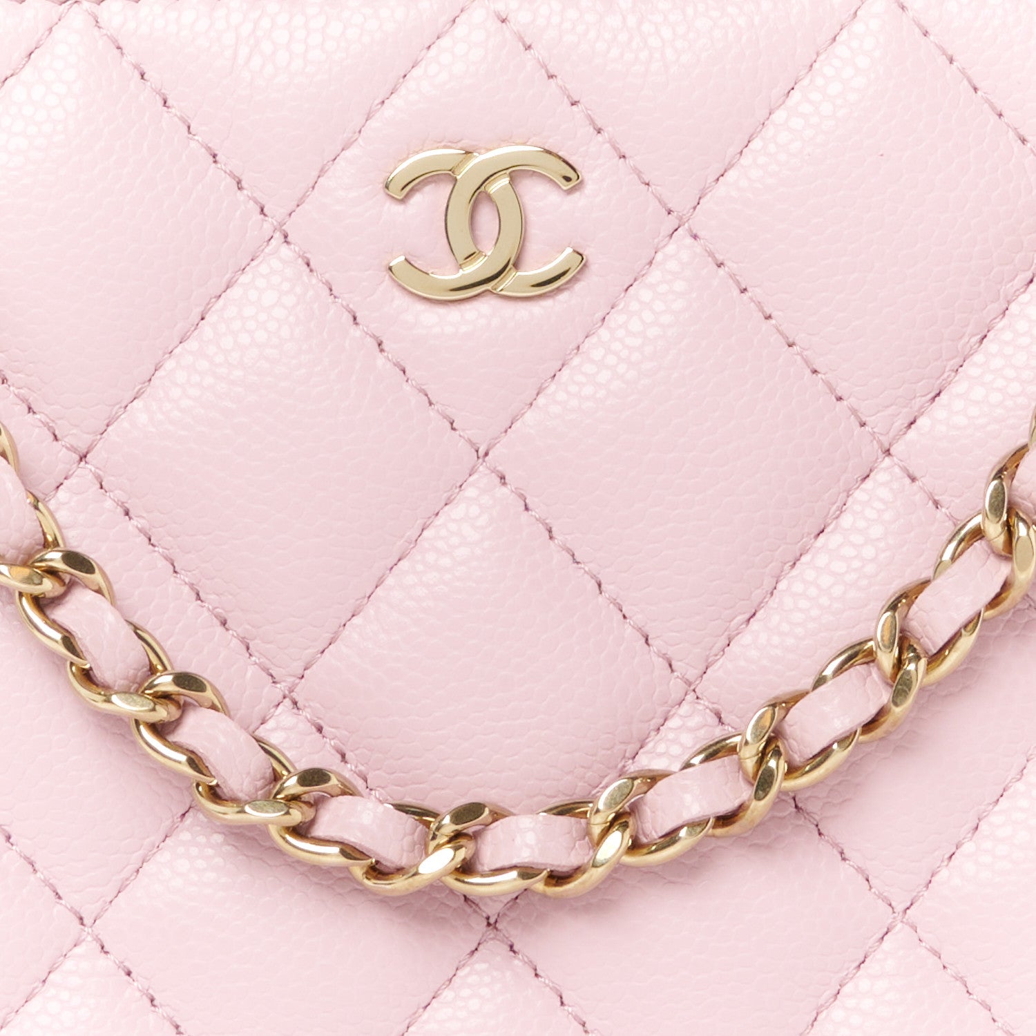 Chanel Caviar Quilted Classic Clutch With Chain Pink 8 of 10