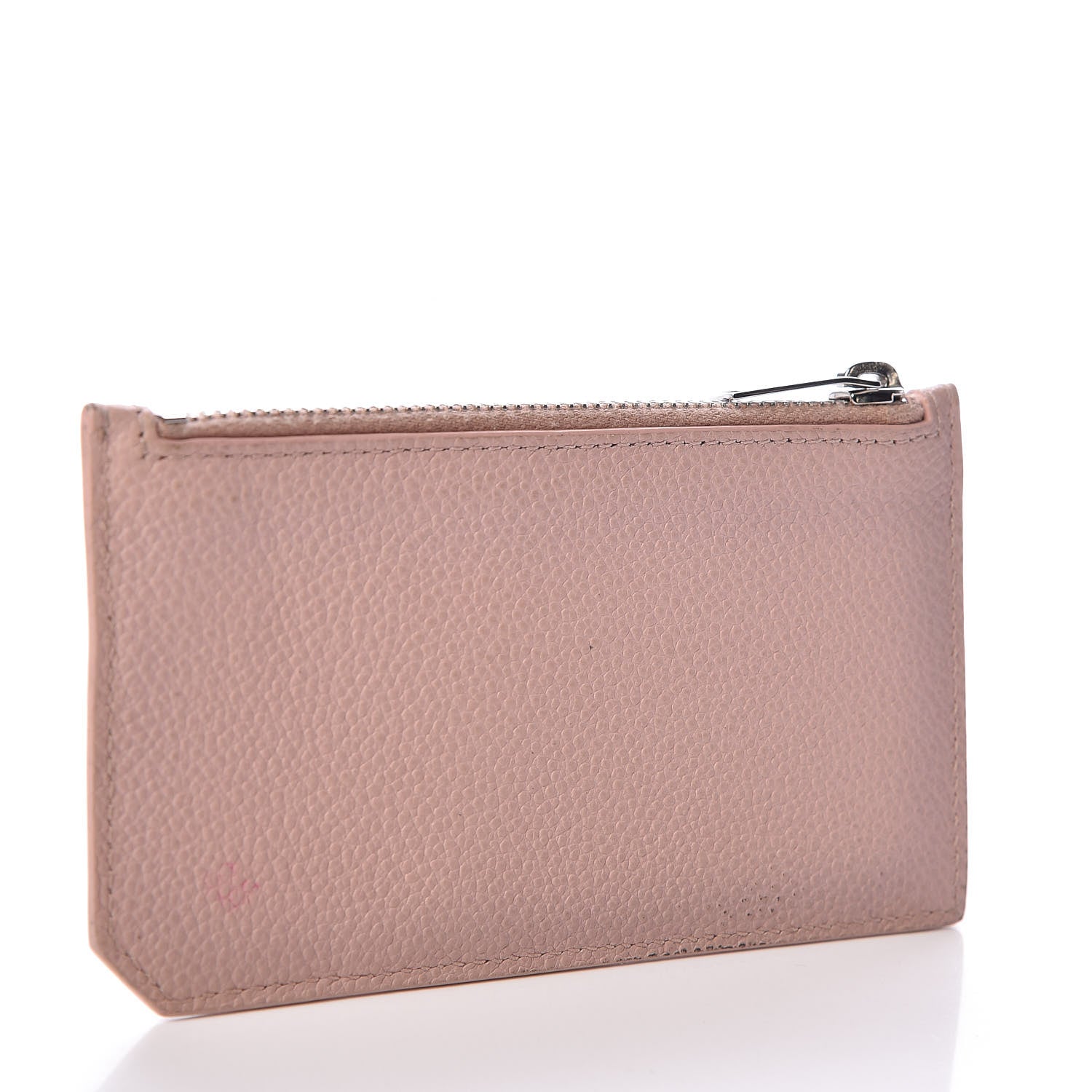 Saint Laurent Grained Calfskin 5 Fragments Zip Pouch Card Holder Rose Antic 3 of 6