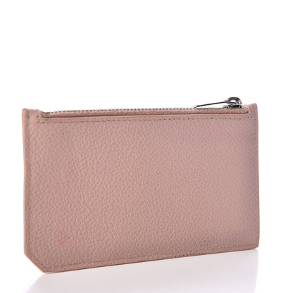 Saint Laurent Grained Calfskin 5 Fragments Zip Pouch Card Holder Rose Antic 3 of 6