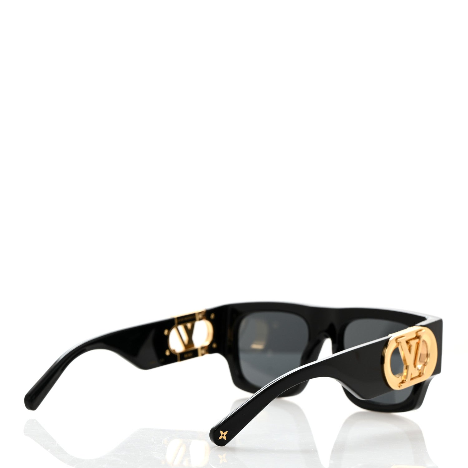 Louis Vuitton Acetate LV Link Square Sunglasses Z1478W Black 4 of 6