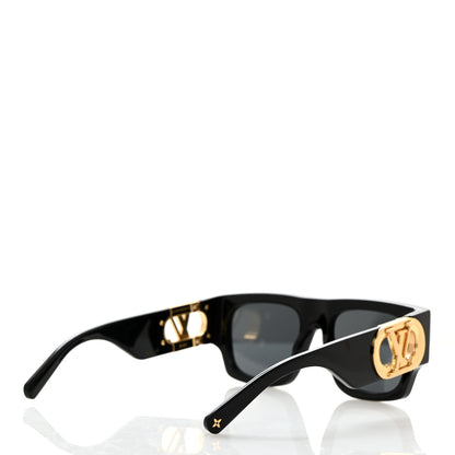 Louis Vuitton Acetate LV Link Square Sunglasses Z1478W Black 4 of 6