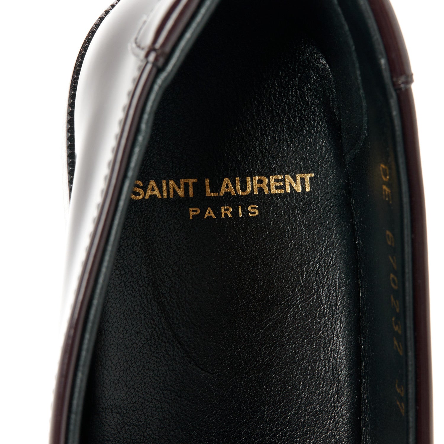 Saint Laurent Patent Calfskin Penny Loafers 37 Cordovan Red 7 of 9