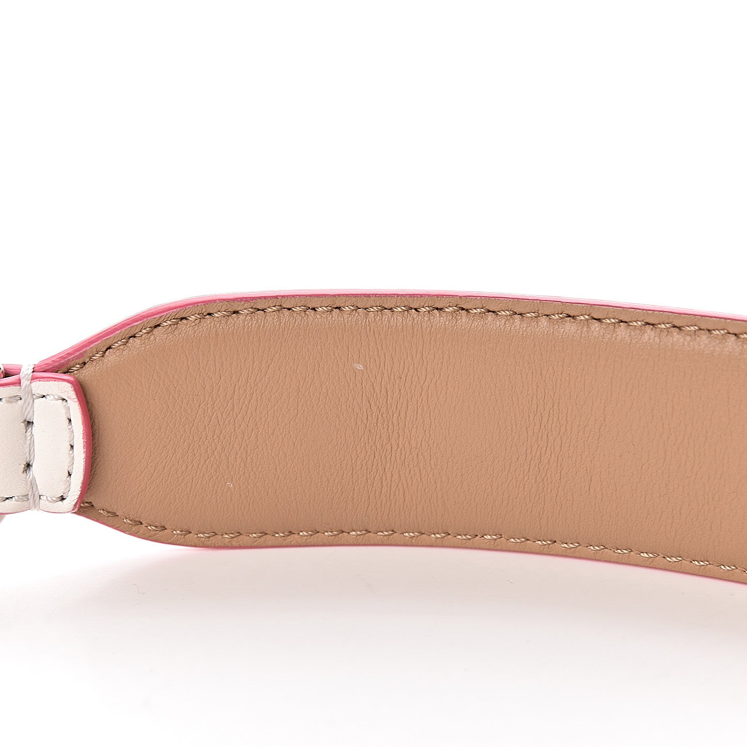 Fendi Vitello Dolce Plexiglass Bi-Color Studded Strap You White Ice Cuoio Multicolor 3 of 4