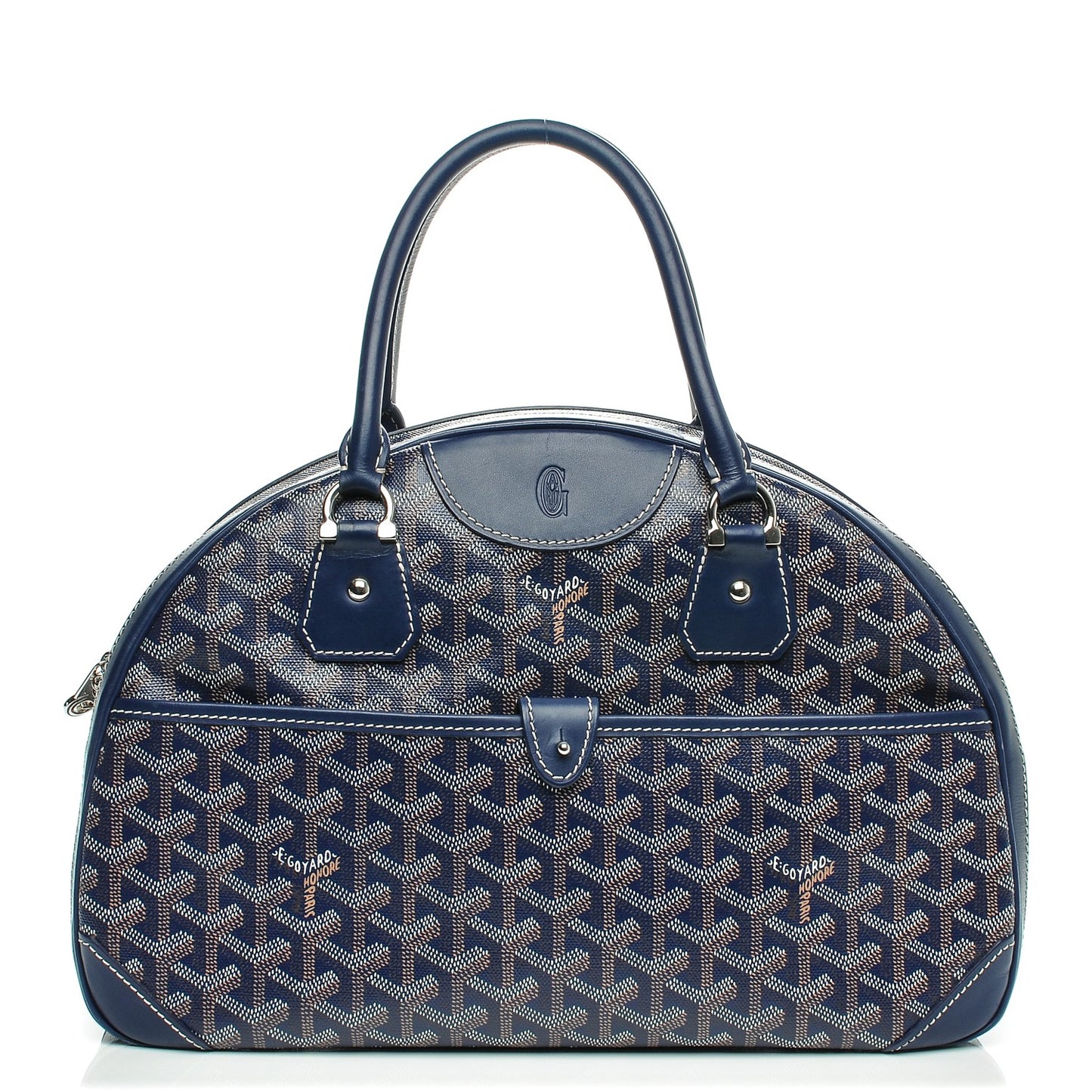 Goyardine Saint Jeanne MM Bowler Navy Blue