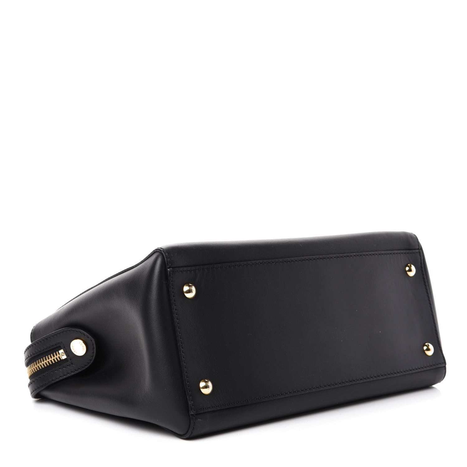 Fendi Vitello Baltico Studded Dotcom Satchel Black 5 of 13