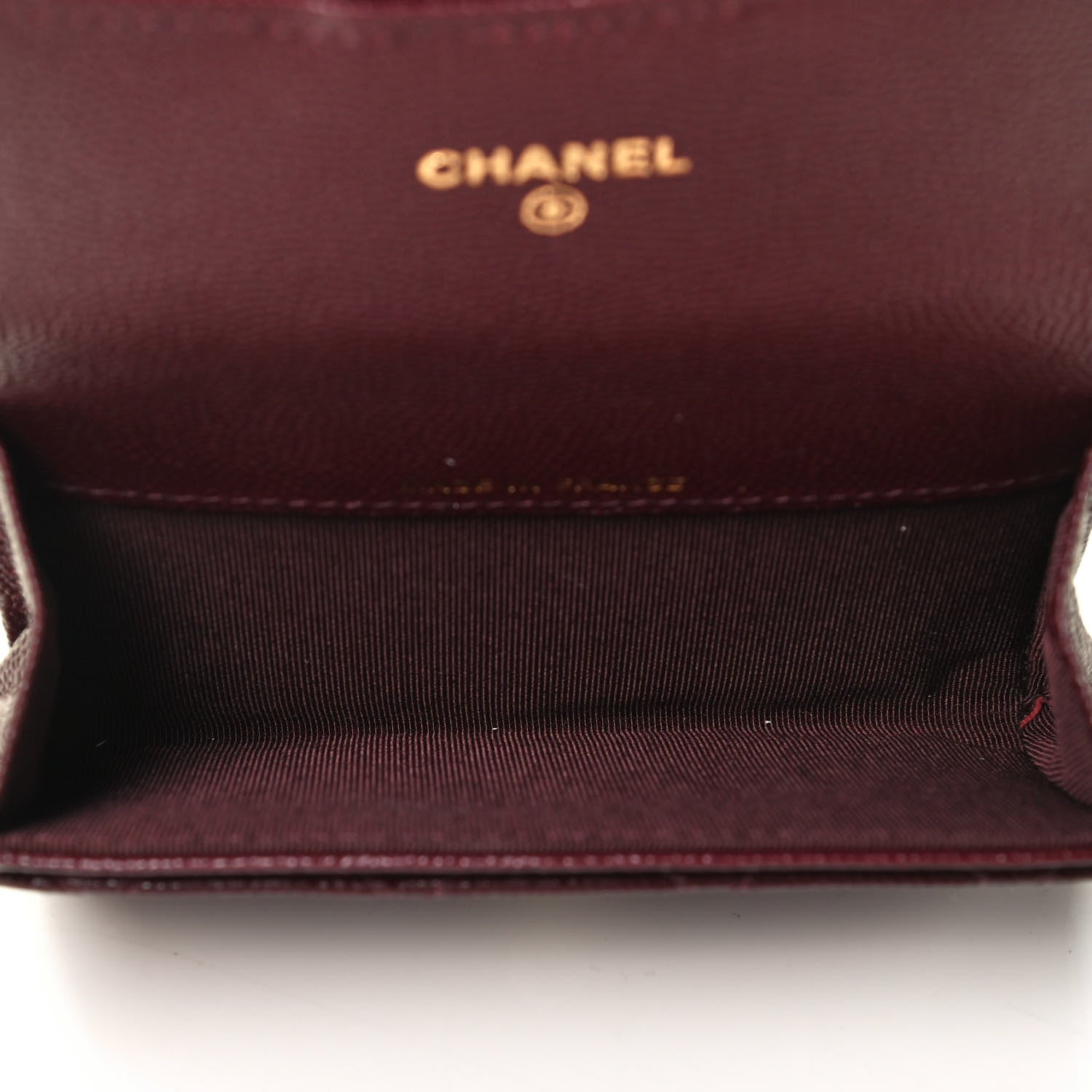 Chanel Caviar Quilted Flap Card Holder Wallet Burgundy 4 of 4