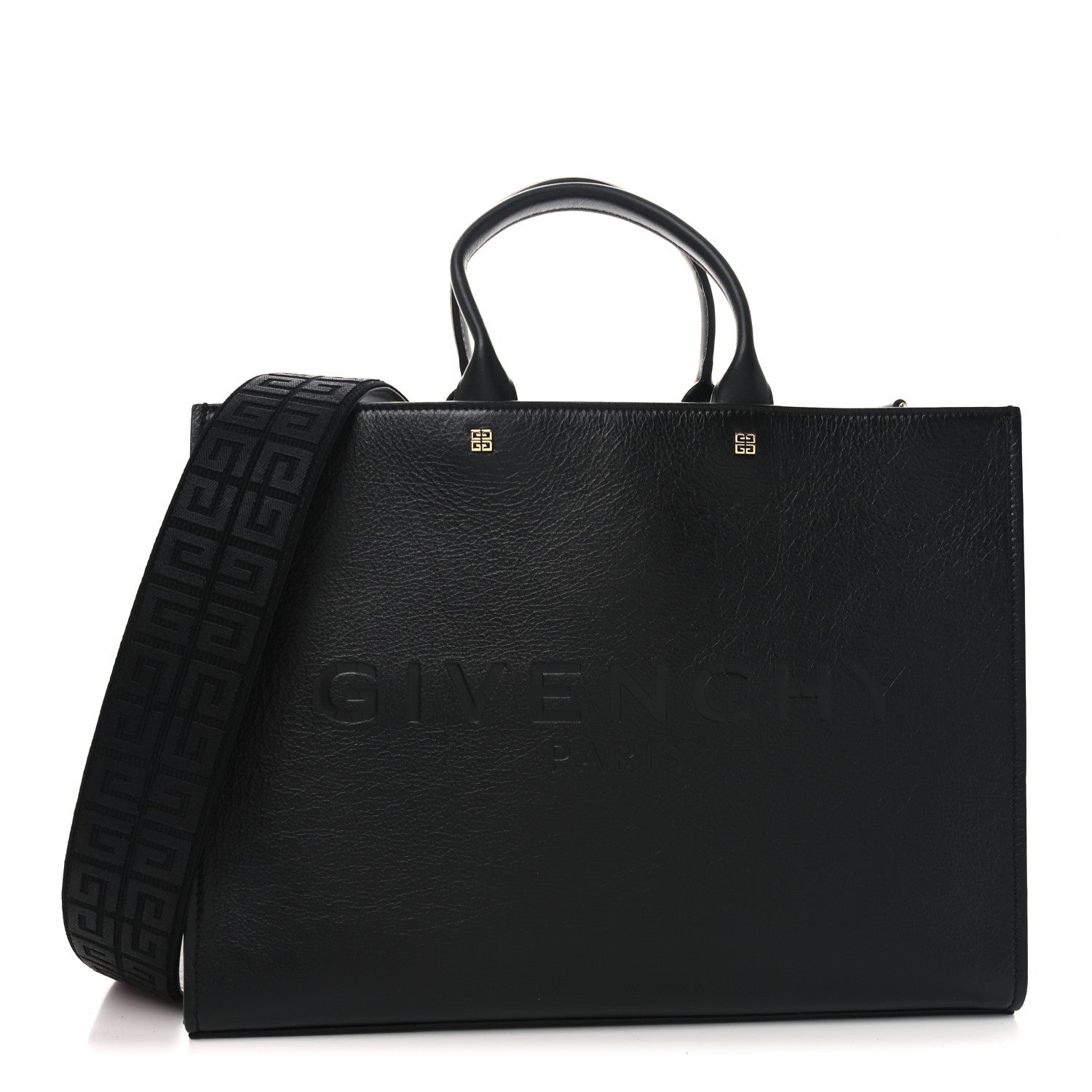 Givenchy Tumbled Calfskin Logo Embossed Medium G-Tote Black 1 of 10